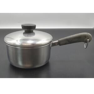 VTG Revere Ware 1801 Tri-Ply Stainless Steel Disk Bottom Saucepan, 1 QT w/Lid
